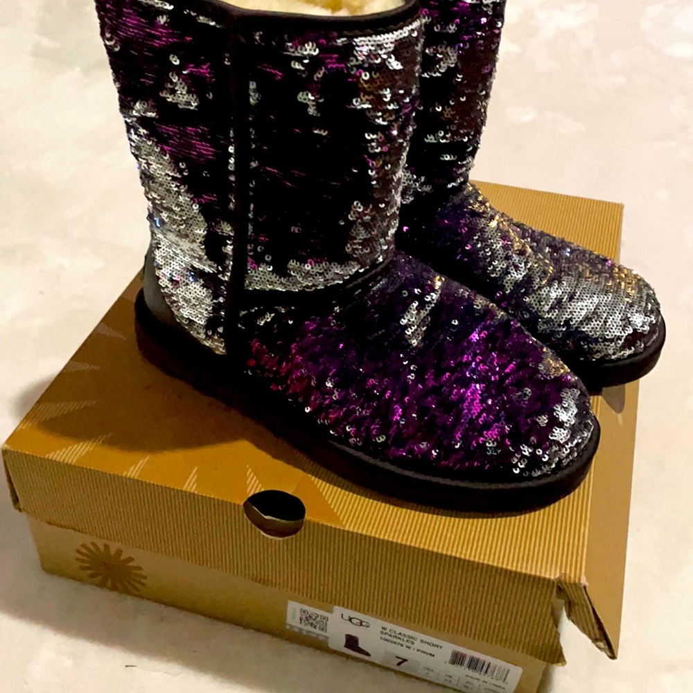 Ugg Classic Short Sparkle Sequin Boot - image 1
